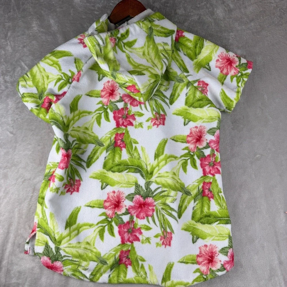 Swim Coverup Tommy Bahama Girls Tropical Floral Terry Cloth Hooded L/XL 7-12